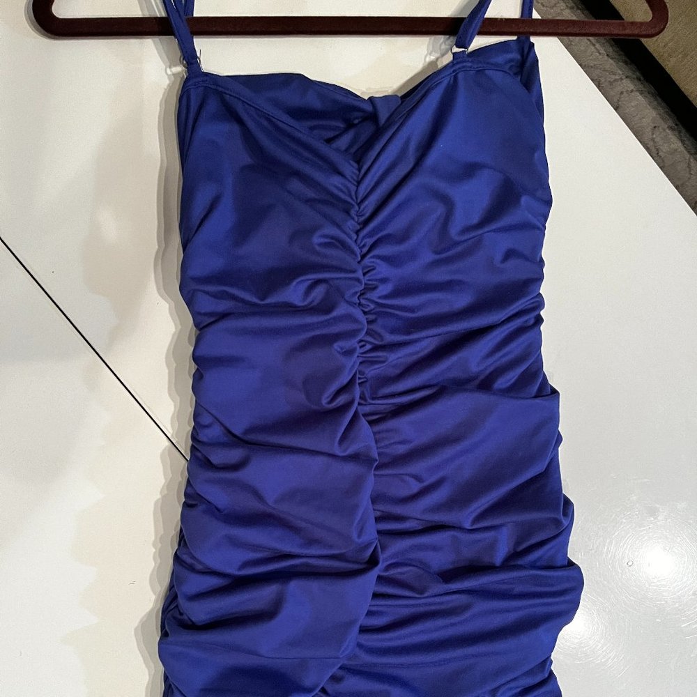 BORIFLORS Women's  Cut Out Rouched‎ Backless Spaghetti Strap Dress Size XS